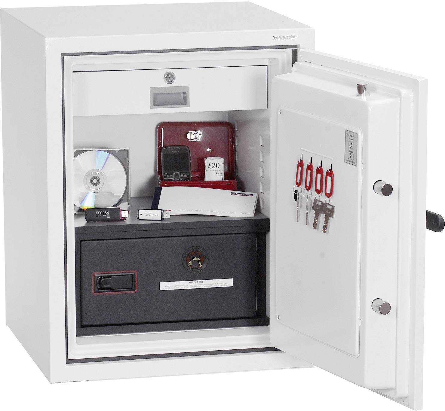 Phoenix DS2501E Data Combi Feuerschutztresor wasserabweisend, feuerfest Zahlenschloss