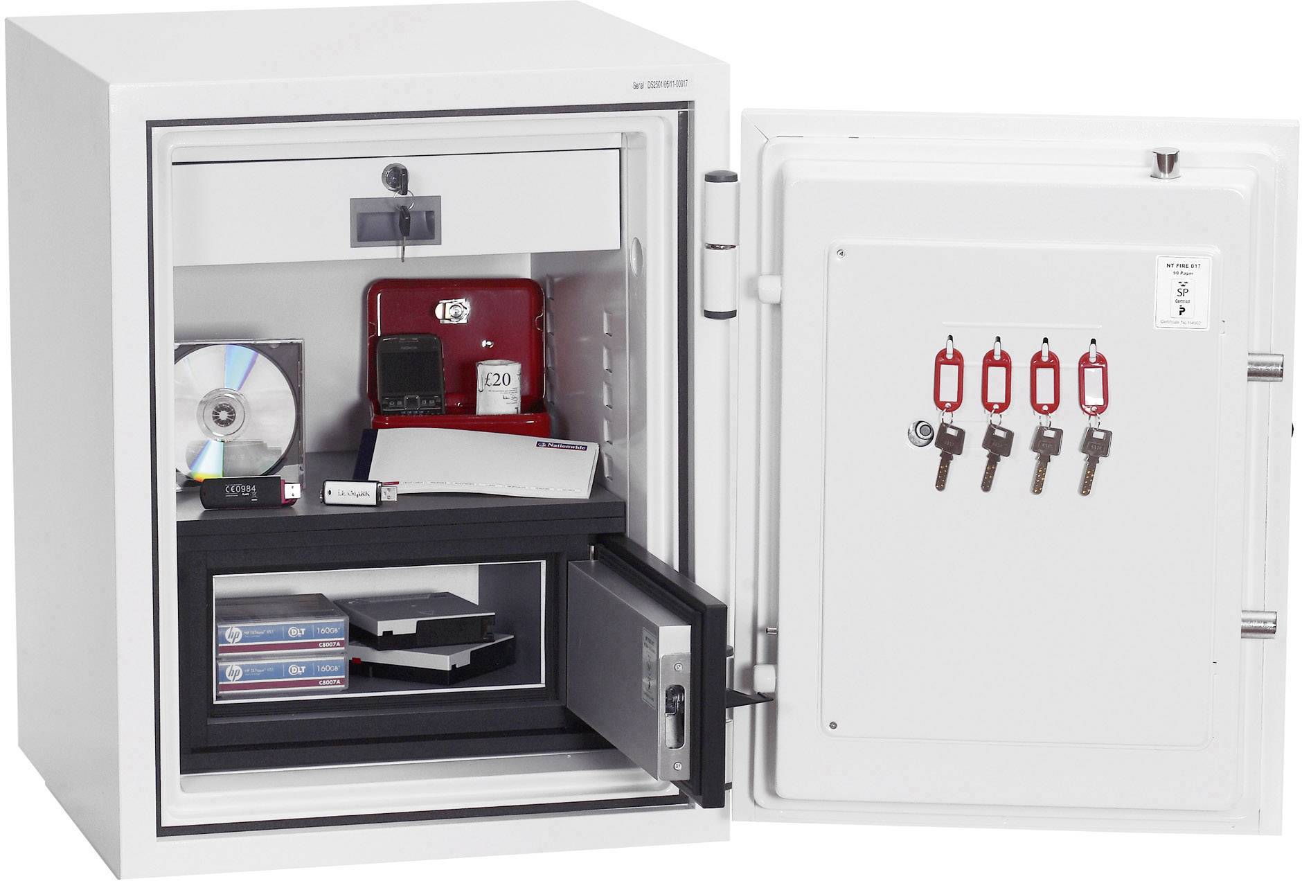 Phoenix DS2501E Data Combi Feuerschutztresor wasserabweisend, feuerfest Zahlenschloss