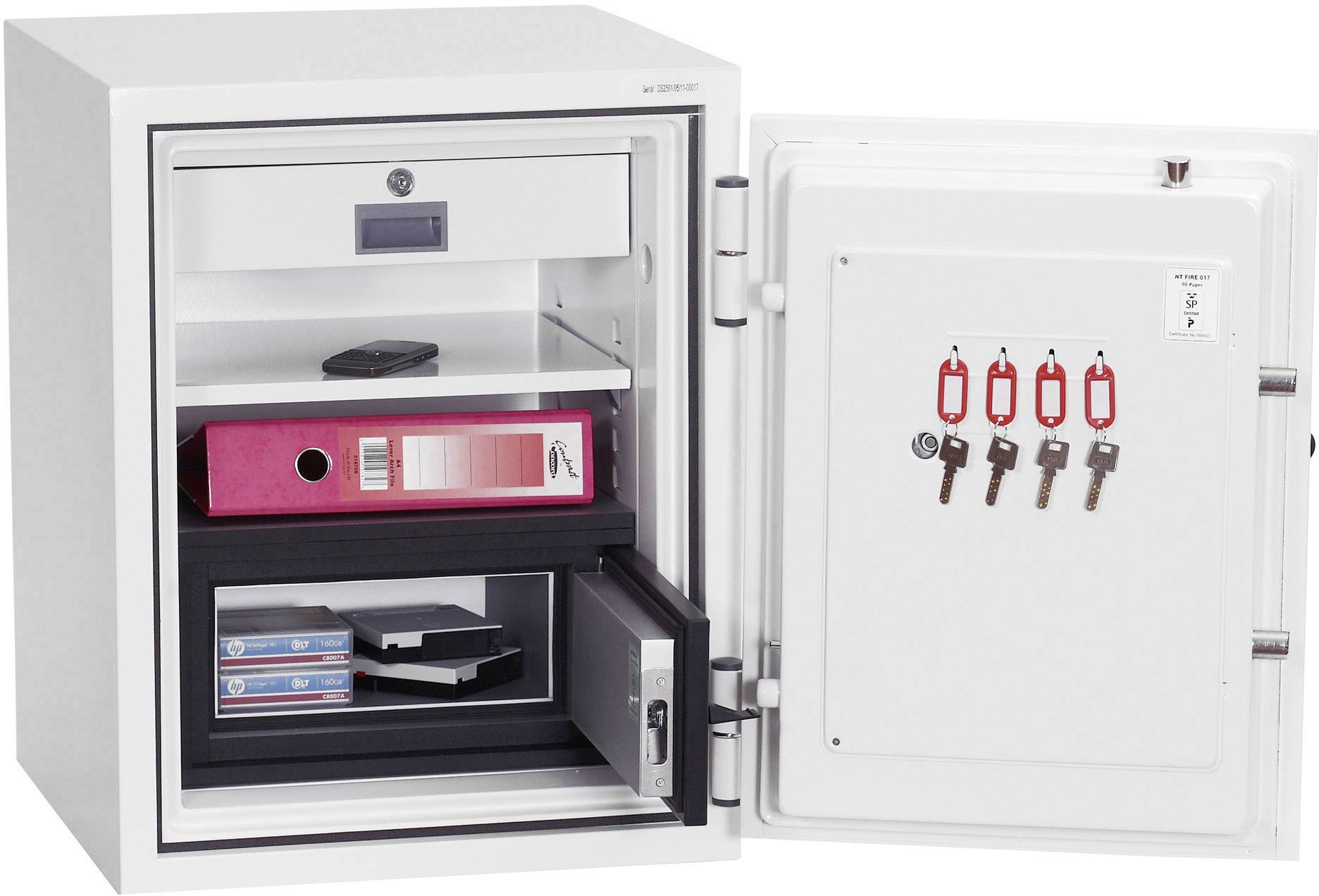 Phoenix DS2501E Data Combi Feuerschutztresor wasserabweisend, feuerfest Zahlenschloss