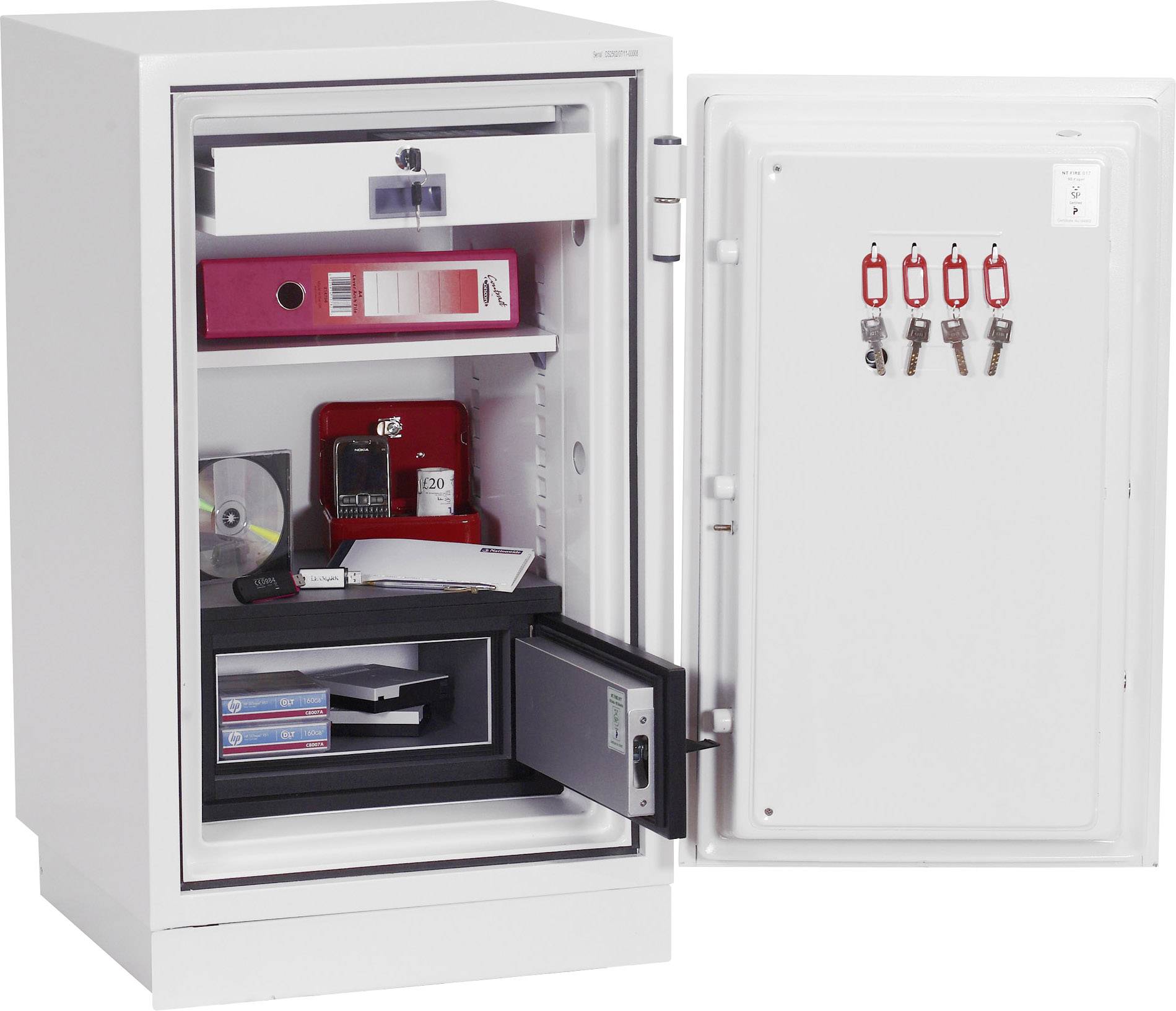 Phoenix DS2502E-FVW Data Combi Feuerschutztresor wasserabweisend, feuerfest Zahlenschloss