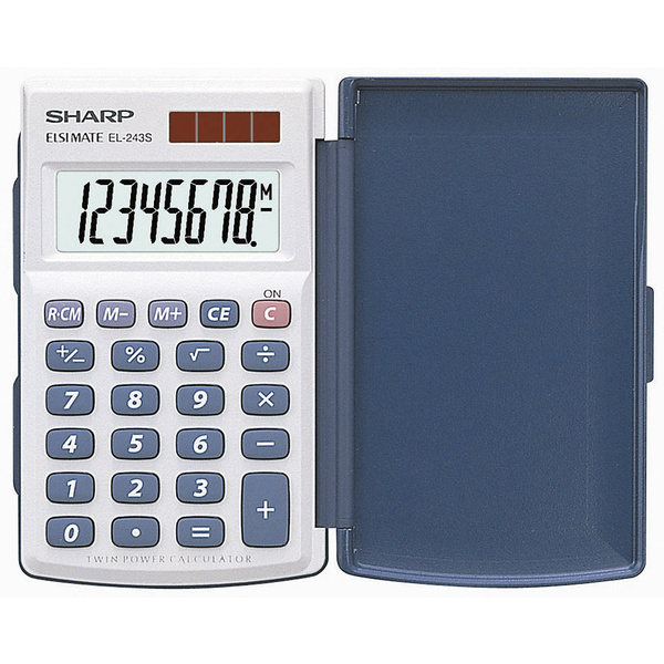 Sharp EL-243 S Taschenrechner Weiß, Blau Display (Stellen): 8solarbetrieben, batteriebetrieben (B x H x T) 64 x 11 x 105mm