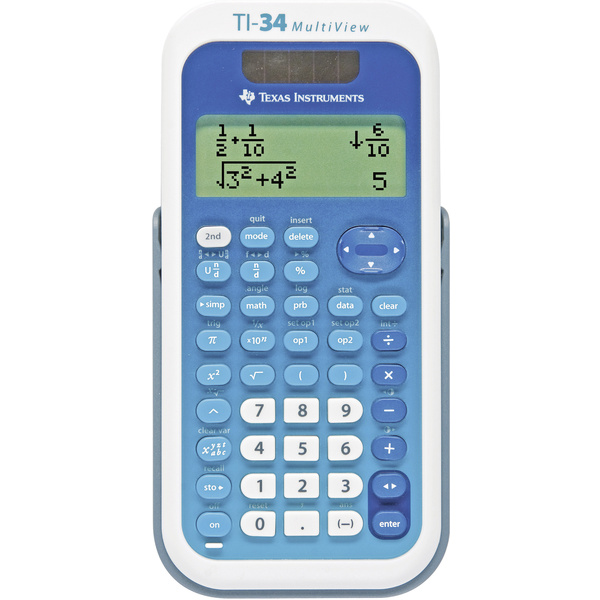 Texas Instruments TI-34 MULTIVIEW Schulrechner Weiß, Blau Display (Stellen): 16 solarbetrieben, bat