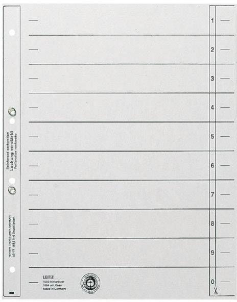 Leitz 16540285 Trennblatt Karton Grau
