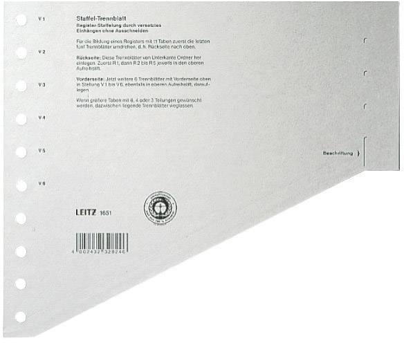 Leitz Staffel-Trennblatt Karton Grau