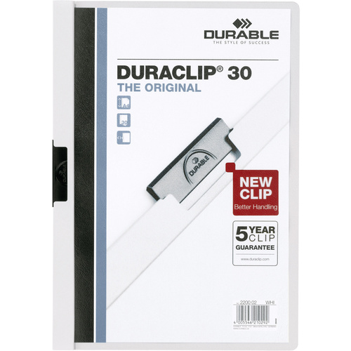 Durable Dossier relié DURACLIP 30 - 2200 220002 DIN A4 blanc