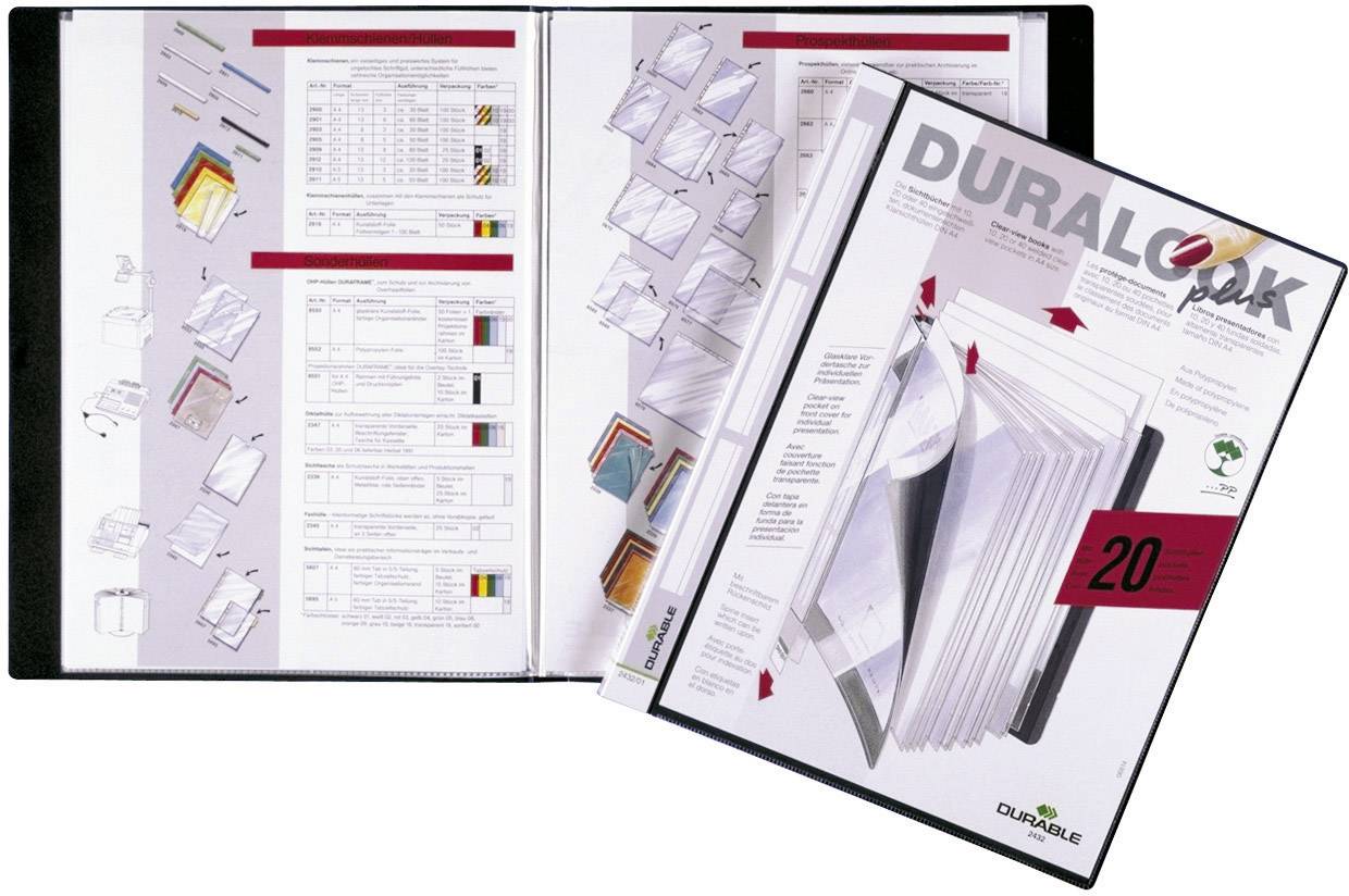 Durable Sichtbuch 2432-01 2432-01 DIN A4 Anzahl der Hüllen:20 Schwarz 1 St.