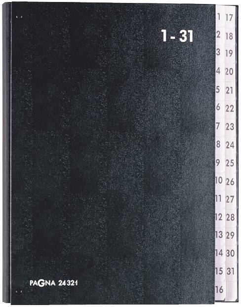 PAGNA Pultordner 24321-04 Hartpappe Schwarz DIN A4 Anzahl der Fächer: 32 1-31