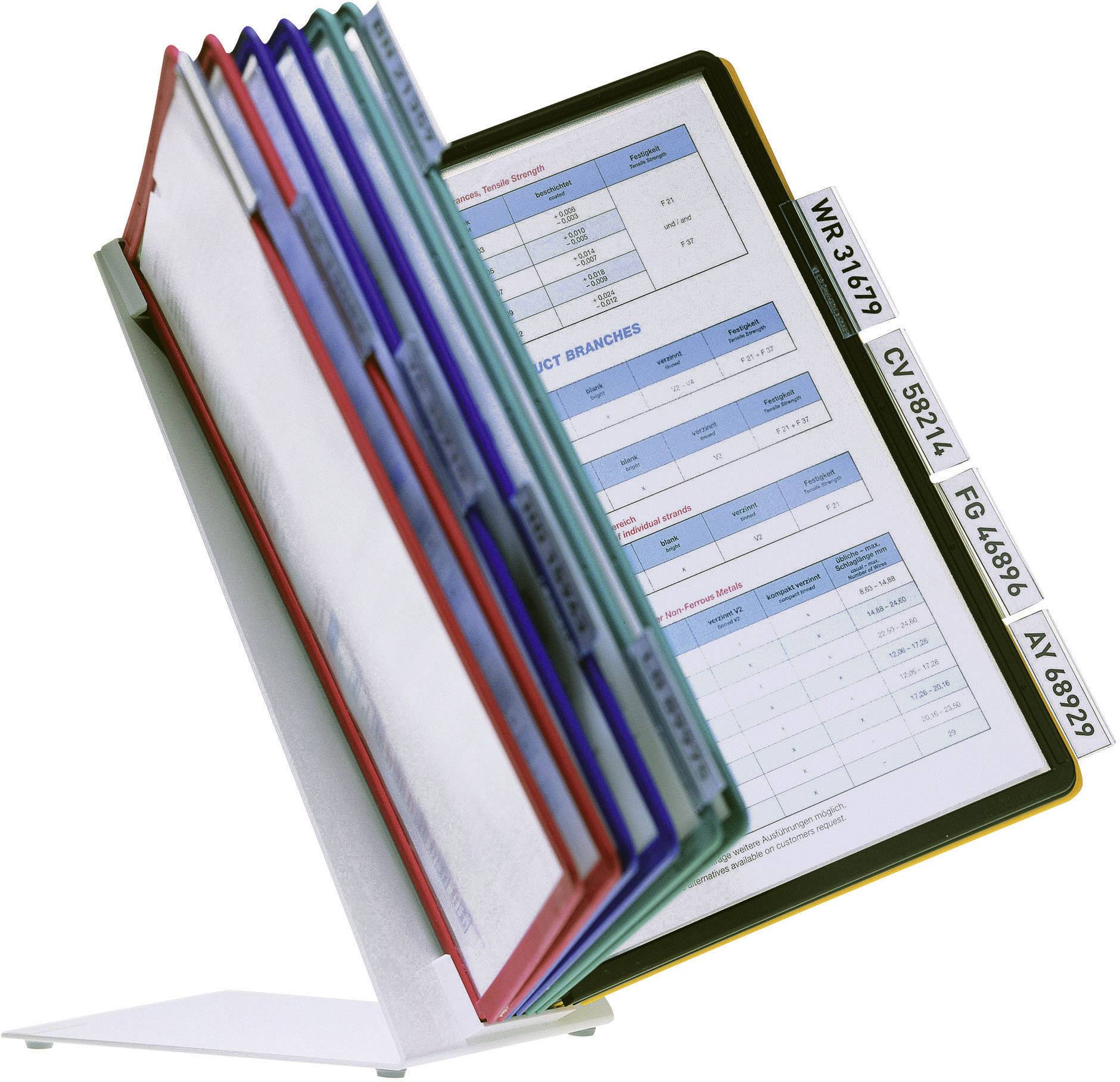 Durable Sichttafelständer VARIO TABLE 10 - 5570 Rot, Gelb, Grün, Blau, Schwarz DIN A4 Anzahl der mitgelieferten Sichttafeln 10