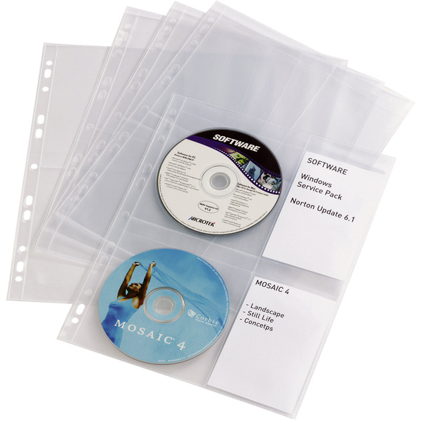 Durable 4fach CD/DVD Ordner-Hülle 4 CDs/DVDs/Blu-rays Polypropylen Transparent 10 St. 523819