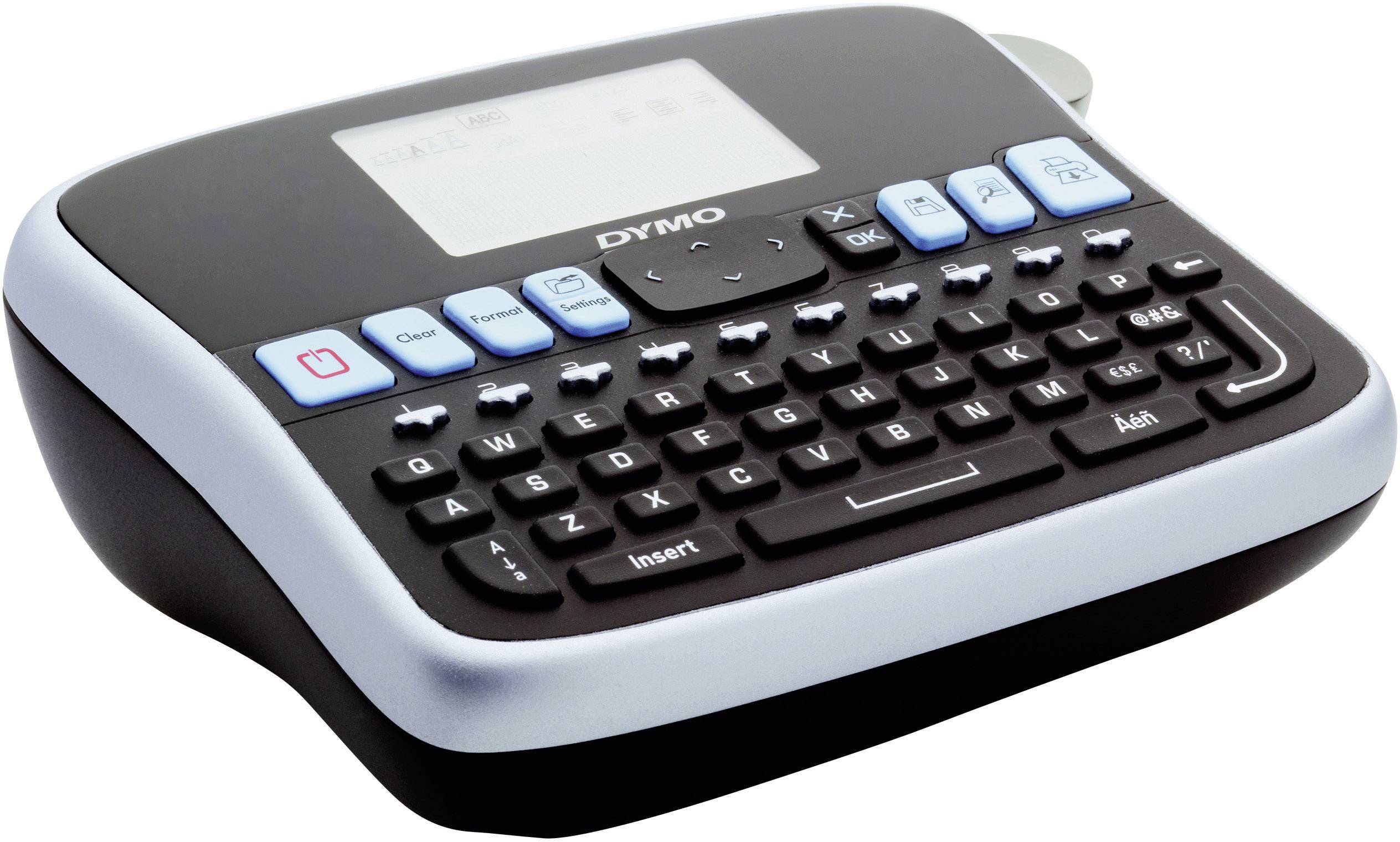 Eine elektronische Beschriftungsmaschine mit Tastatur und Display zur Erstellung von Etiketten.