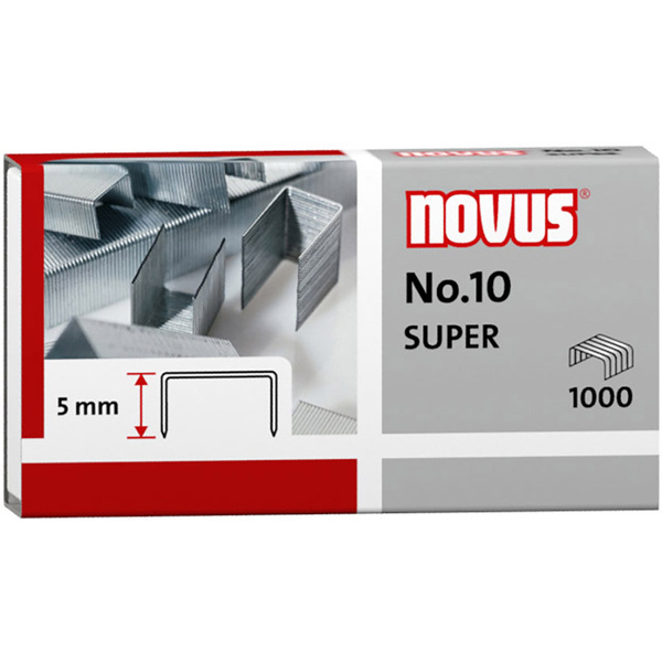 Novus 040-0003 Typ (Heftklammern): No. 10 Heftklammer 1000 St. 1.000 St./Pack. Heftleistung: 20 Bl. (80 g/m²)