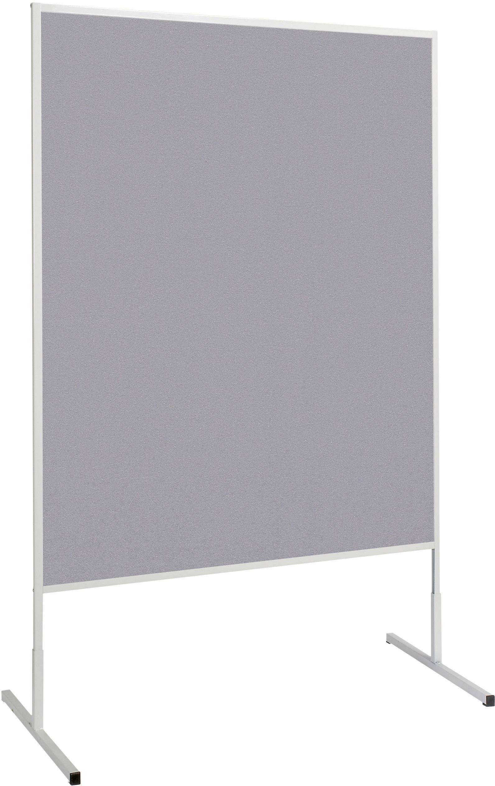 Pinnwand auf einem metallischen Gestell mit grauer Oberfläche, ideal zum Anheften von Notizen oder Präsentationen.