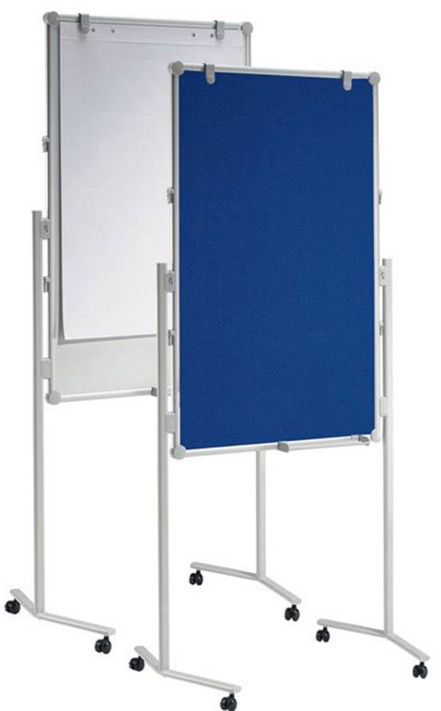 Maul Moderationstafel MAULpro (B x H) 75 cm x 120 cm Textil Blau, Weiß Inkl. Ablageschale, Inkl. Block, Inkl. Blockhalter, Pinntafel, beschriftbar