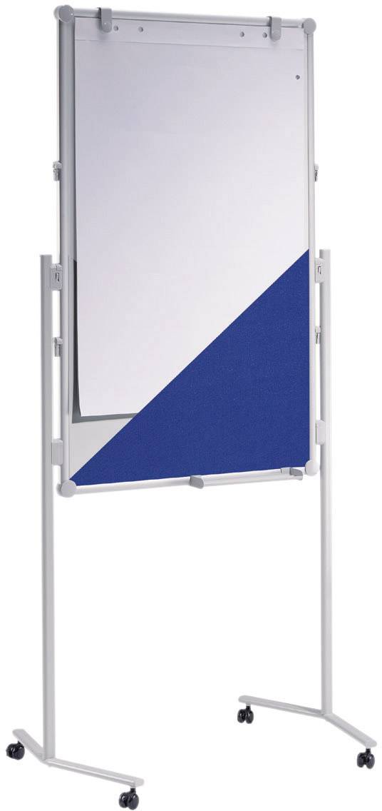 Maul Moderationstafel MAULpro (B x H) 75 cm x 120 cm Textil Blau, Weiß Inkl. Ablageschale, Inkl. Block, Inkl. Blockhalter, beidseitig verwendbar