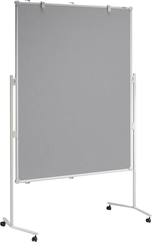 Maul Moderationstafel MAULpro (B x H) 120cm x 150cm Textil Grau Inkl. Ablageschale, Inkl. Blockhalter, Inkl. Rollen, beidseitig