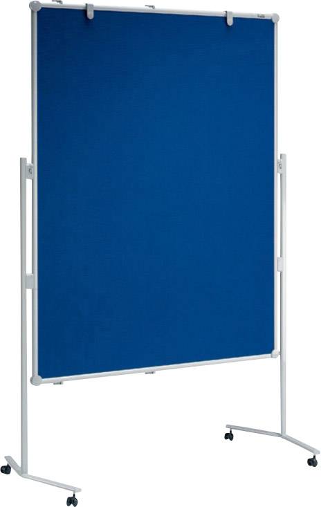 Maul Moderationstafel (B x H) 120 cm x 150 cm Textil Weiß, Blau Inkl. Ablageschale, Inkl. Blockhalter, Inkl. Rollen, beidseitig verwendbar, Pinntafe