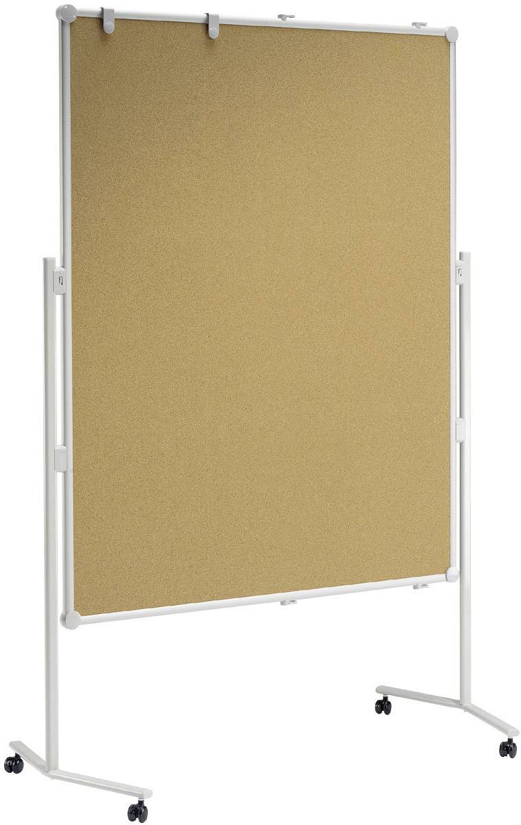 Maul Moderationstafel (B x H) 120 cm x 150 cm Kork Braun Inkl. Ablageschale, Inkl. Blockhalter, Inkl. Rollen, Pinntafel, beidseitig verwendbar