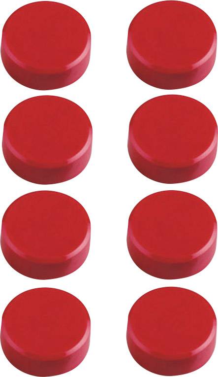 Maul Magnet MAULpro (Ø x H) 15 mm x 7 mm rund, Facettrand Rot 8 St. 6175225