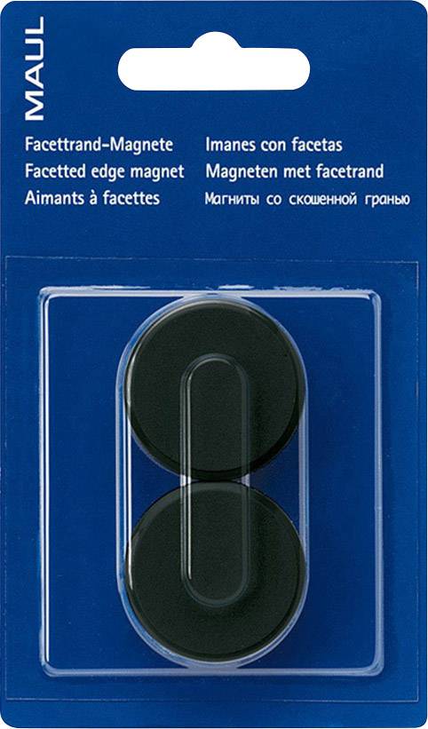 Maul Magnet MAULpro (Ø x H) 34 mm x 13 mm rund, Facettrand Schwarz 2 St. 6178290