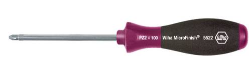 Wiha MicroFinish 5522 Werkstatt Kreuzschlitz-Schraubendreher PZ 2 Klingenlänge: 100 mm DIN ISO 8764