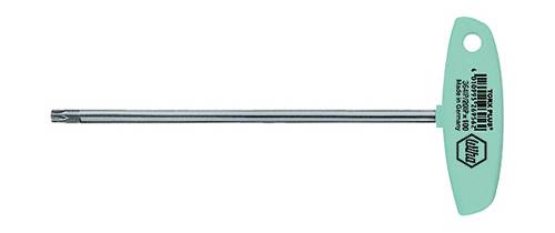 Ein Torx-Schlüssel mit T-Griff, der als Werkzeug zum Anziehen oder Lösen von Schrauben mit Torx-Kopf verwendet wird.