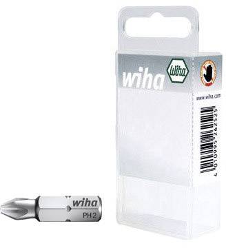 Bitsatz von Wiha, Größe PH2, mit einer transparenten Kunststoffverpackung.