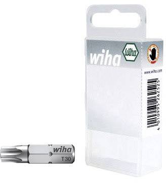Ein Wiha Schraubendreher-Bit T30 in einer durchsichtigen Kunststoffverpackung mit Tragegriff.