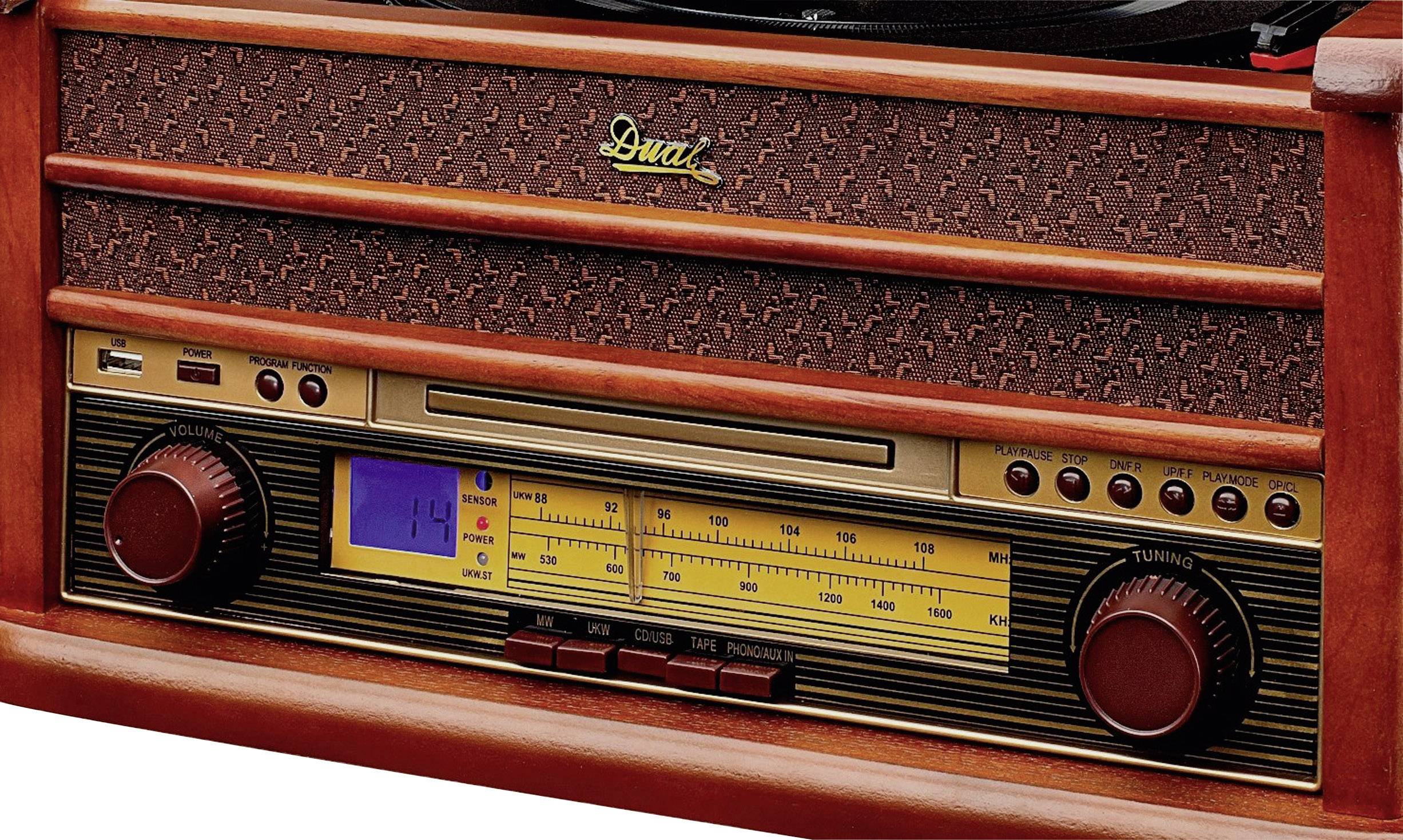 Dual NR 4 USB-Plattenspieler Riemenantrieb Holz