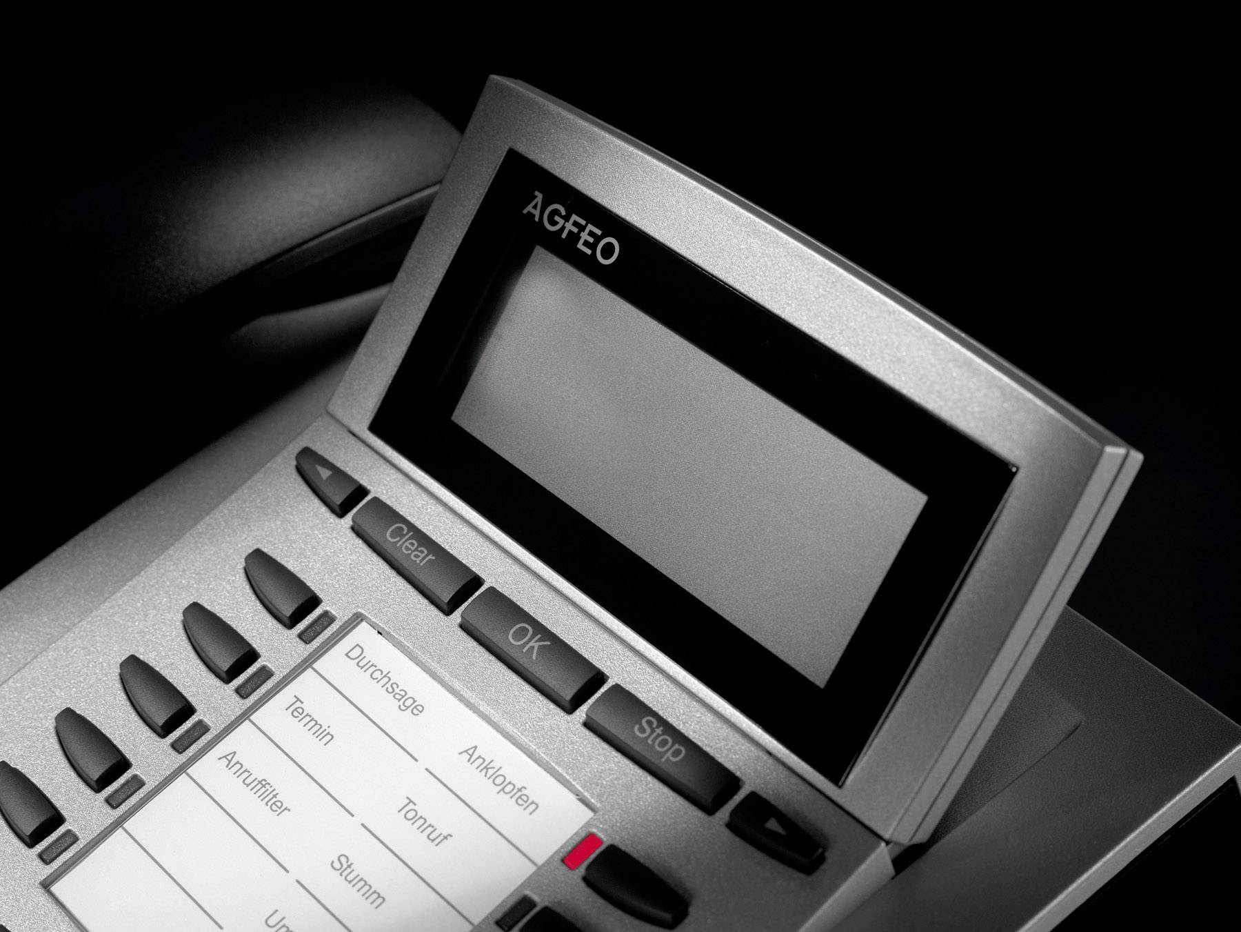 AGFEO Telekommunikation ST 22 Systemtelefon, ISDN Freisprechen Beleuchtetes Display Schwarz