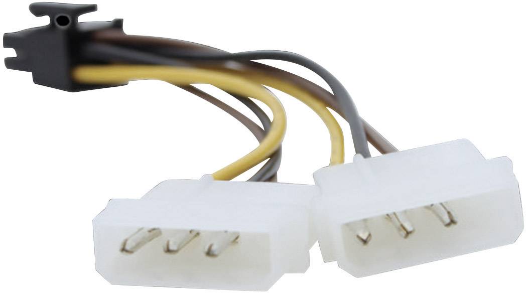 club3D Strom Anschlusskabel [1x PCIe-Buchse 6pol. - 2x IDE-Strom-Stecker 4pol.] 0.15 m Schwarz, Gelb, Braun