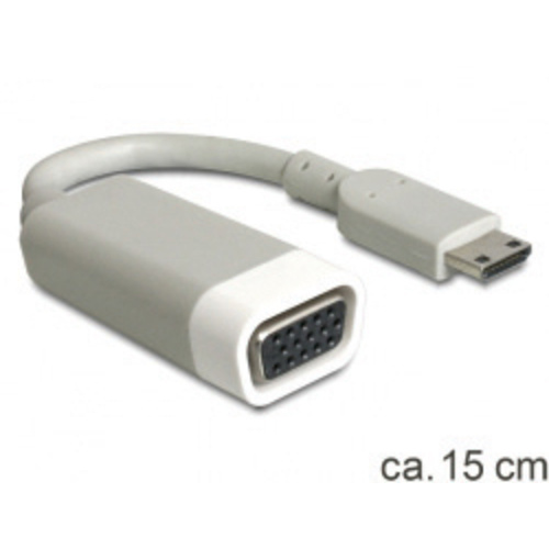 Delock 65471 HDMI / VGA Adapter [1x HDMI-Stecker C Mini - 1x VGA-Buchse] Weiß 15.00cm