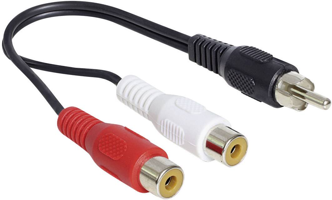 Delock 84493 Cinch Audio Anschlusskabel [1x Cinch-Stecker - 2x Cinch-Buchse] 20.00 cm Schwarz