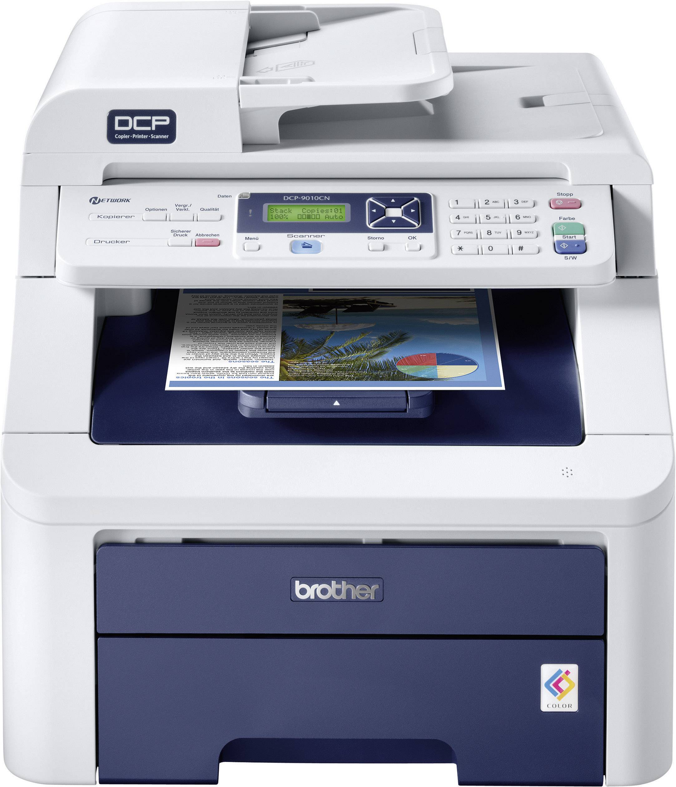 Brother DCP-9010CN Farblaserdrucker Multifunktion 3in1, USB,LAN,ADF, (Drucker,Kopierer,Scanner)