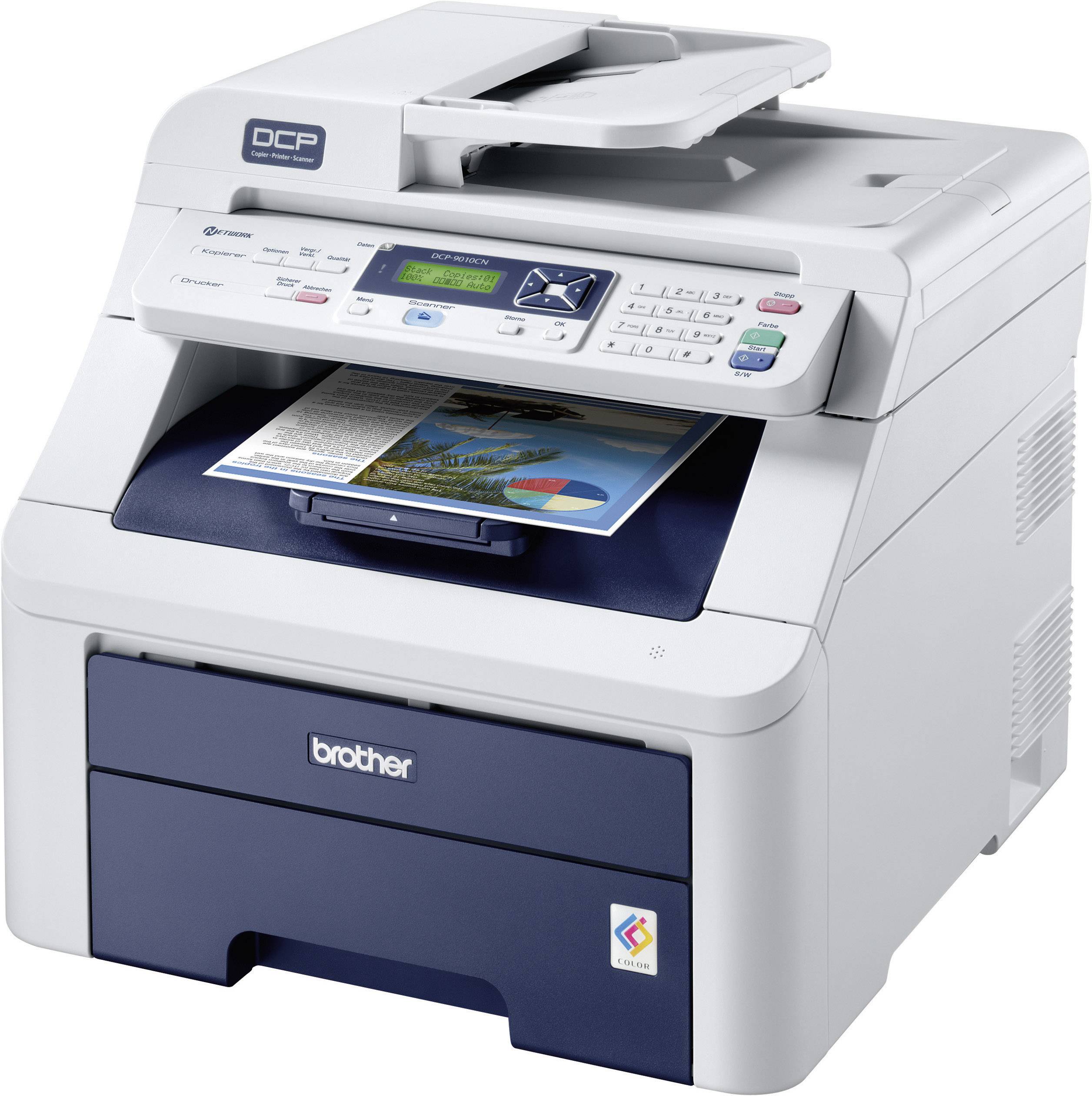 Brother DCP-9010CN Farblaserdrucker Multifunktion 3in1, USB,LAN,ADF, (Drucker,Kopierer,Scanner)