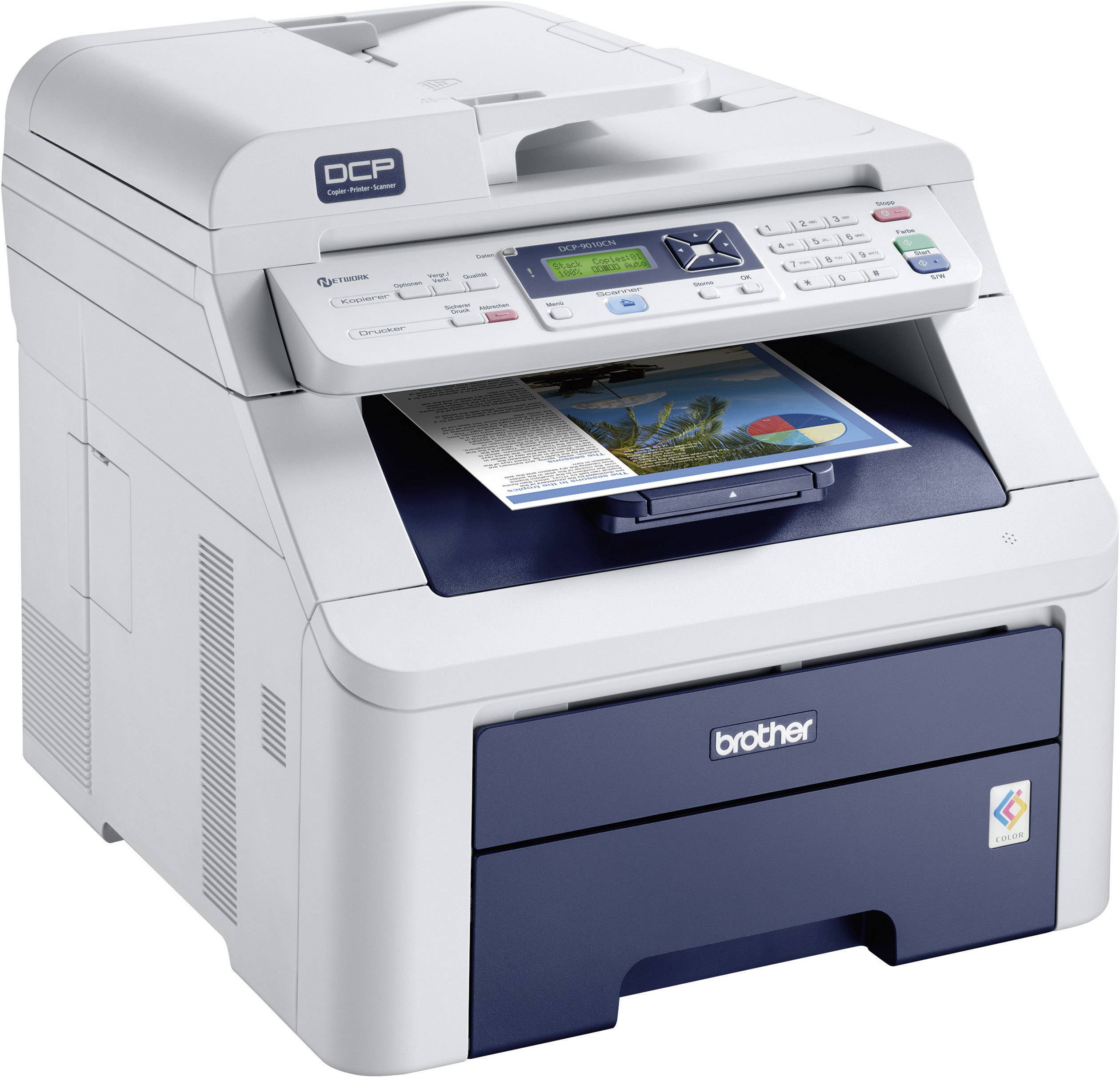 Brother DCP-9010CN Farblaserdrucker Multifunktion 3in1, USB,LAN,ADF, (Drucker,Kopierer,Scanner)