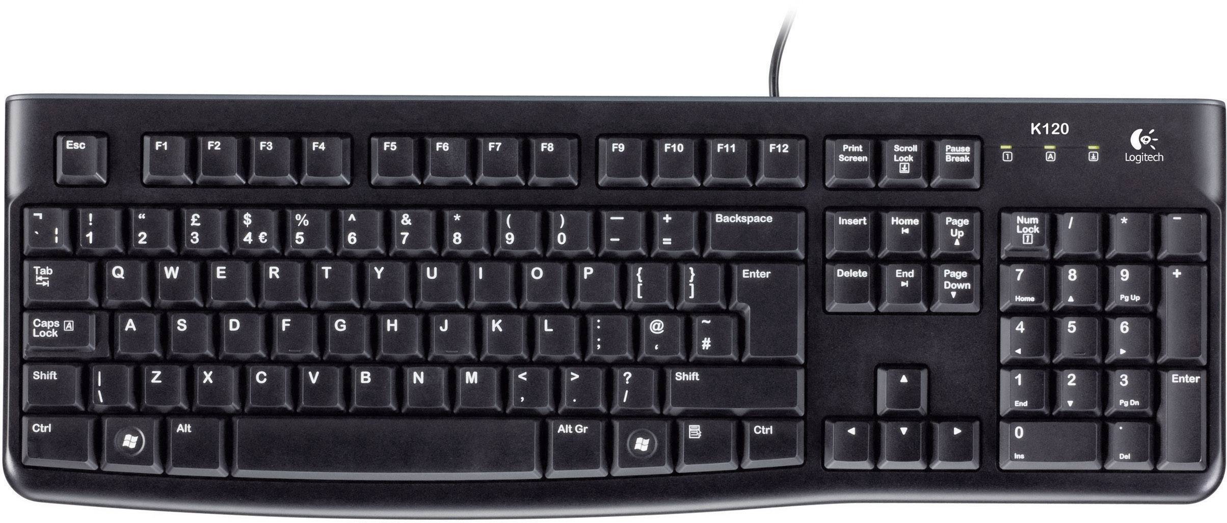 Logitech Keyboard K120 for Business, USB, schwarz, OEM Version