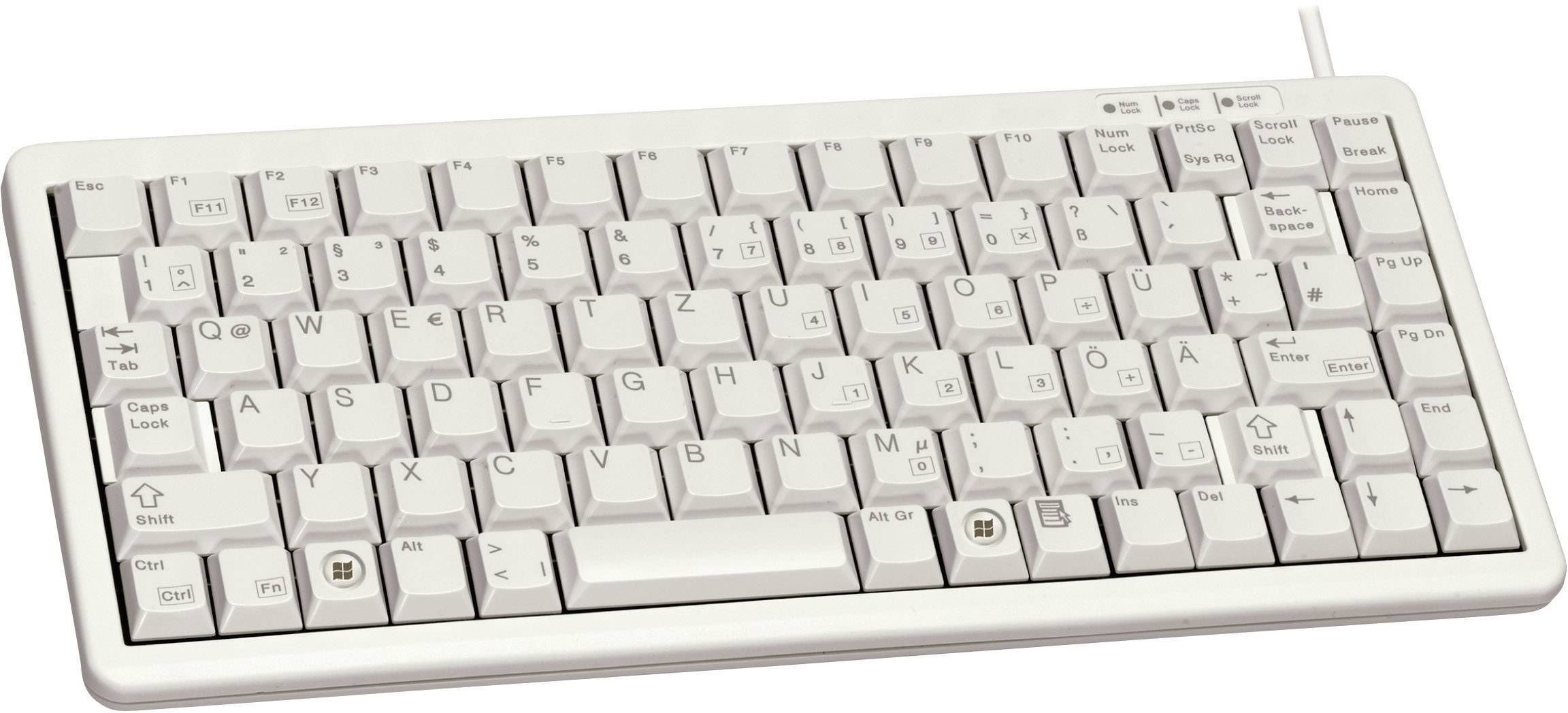 CHERRY Slim-Line USB/PS2 USB Tastatur Deutsch, QWERTZ Grau