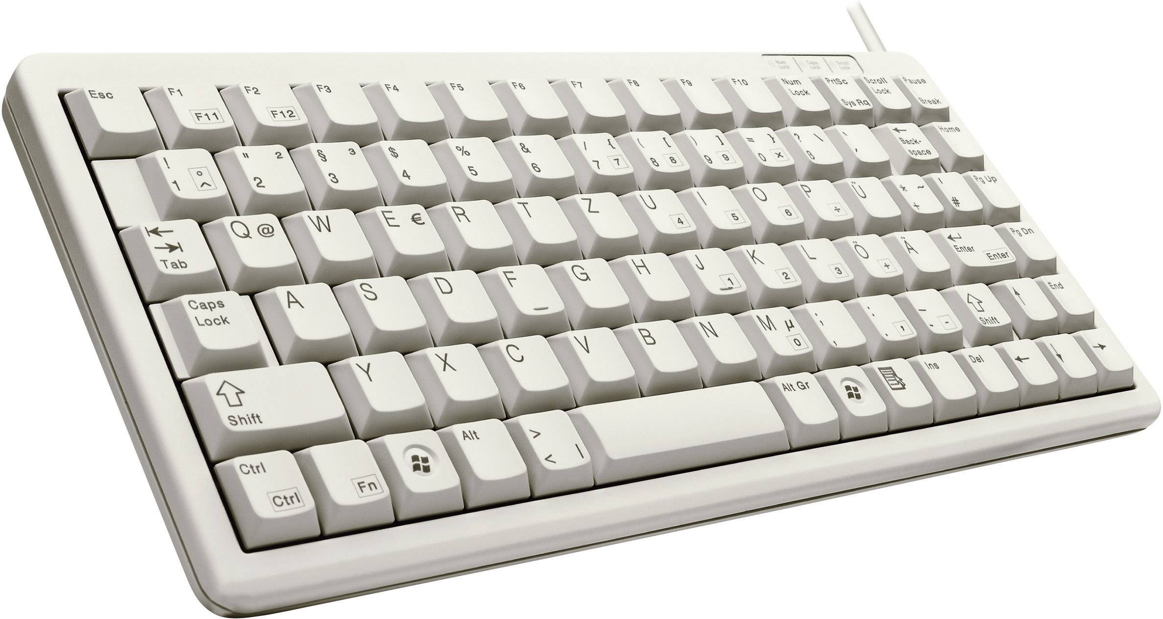 CHERRY Slim-Line USB/PS2 USB Tastatur Deutsch, QWERTZ Grau