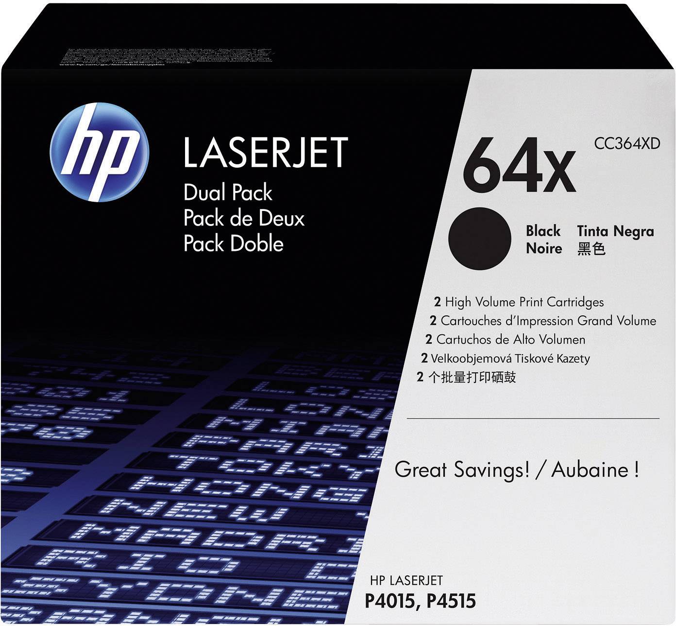 HP 64X - 2er-Pack - Hohe Ergiebigkeit - Schwarz - Original - LaserJet