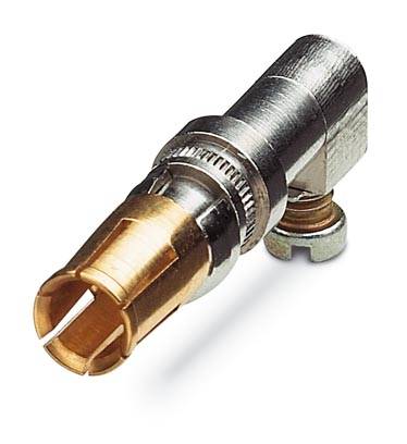Ein koaxialer Stecker mit Metallgehäuse. Er verbindet Kabel für die Übertragung von Hochfrequenzsignalen in Audio- und Videoanwendungen.