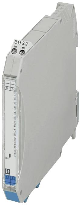 Grau-weiße elektronische DIN-Schienen-Baugruppe für industrielle Steuerungsanwendungen.