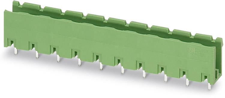 Grüner elektrischer Steckverbinder mit mehreren Kontaktstiften, horizontal ausgerichtet.