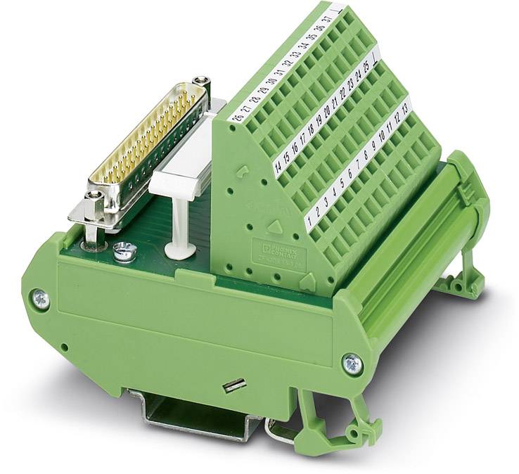 Industrieller Steckverbinder in grün mit mehreren nummerierten Anschlüssen, geeignet für komplexe elektrische Verkabelungen.