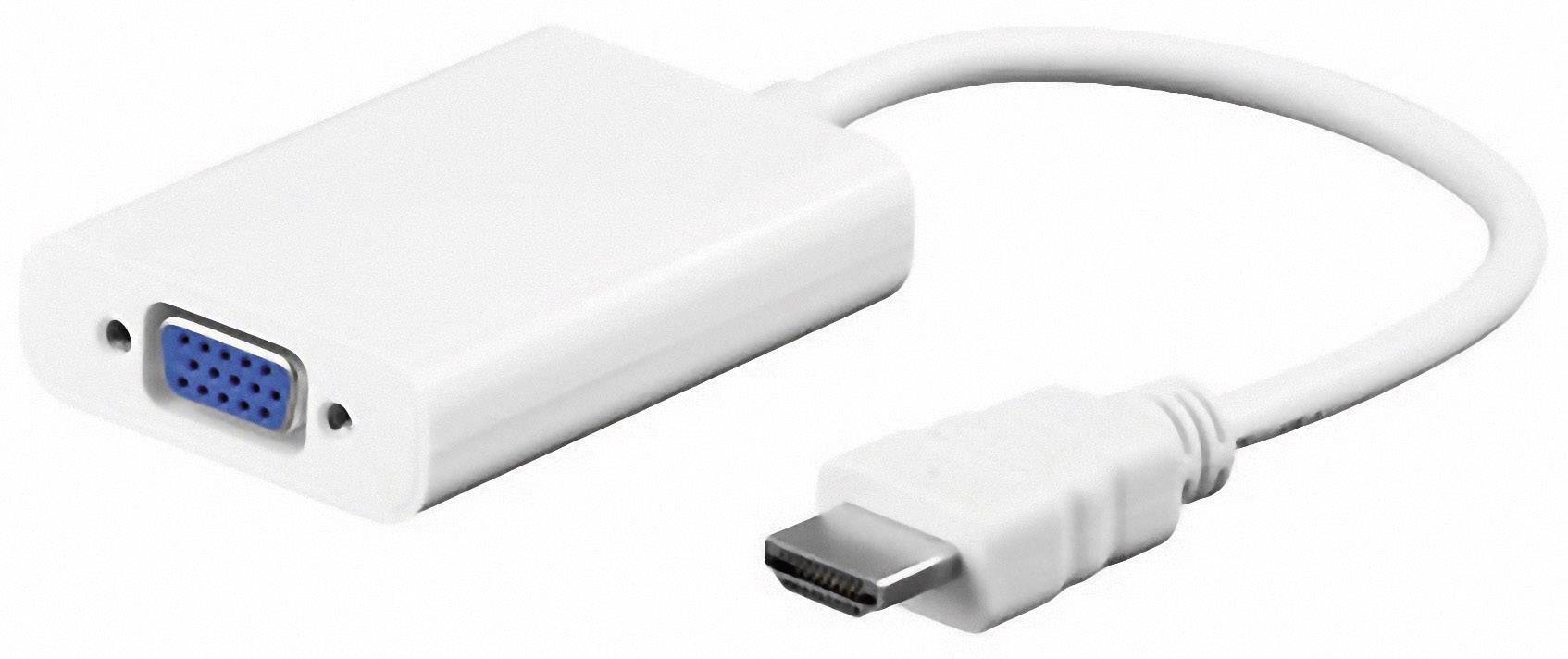 Goobay 51758 HDMI / VGA Adapter [1x HDMI-Stecker - 1x VGA-Buchse, Klinkenbuchse 3.5 mm] Weiß 0.15 m