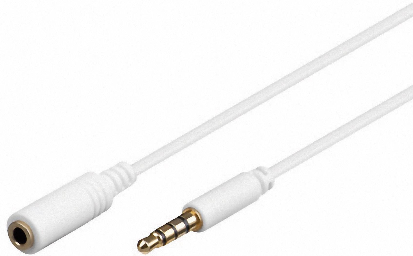 Goobay 62359 Klinke Audio Verlängerungskabel [1x Klinkenstecker 3.5 mm - 1x Klinkenbuchse 3.5 mm] 0.50 m Weiß