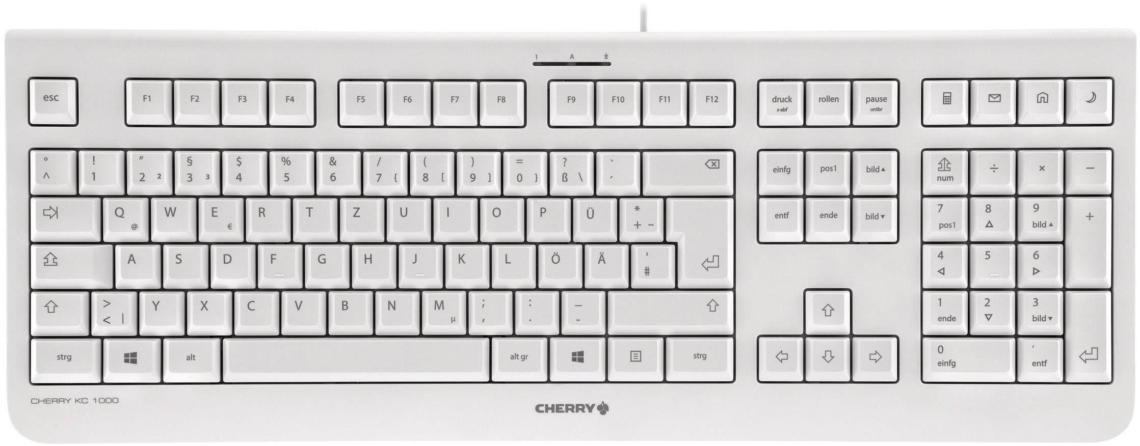 Tastatur CHERRY KC 1000 Grau Deutsch, QWERTZ