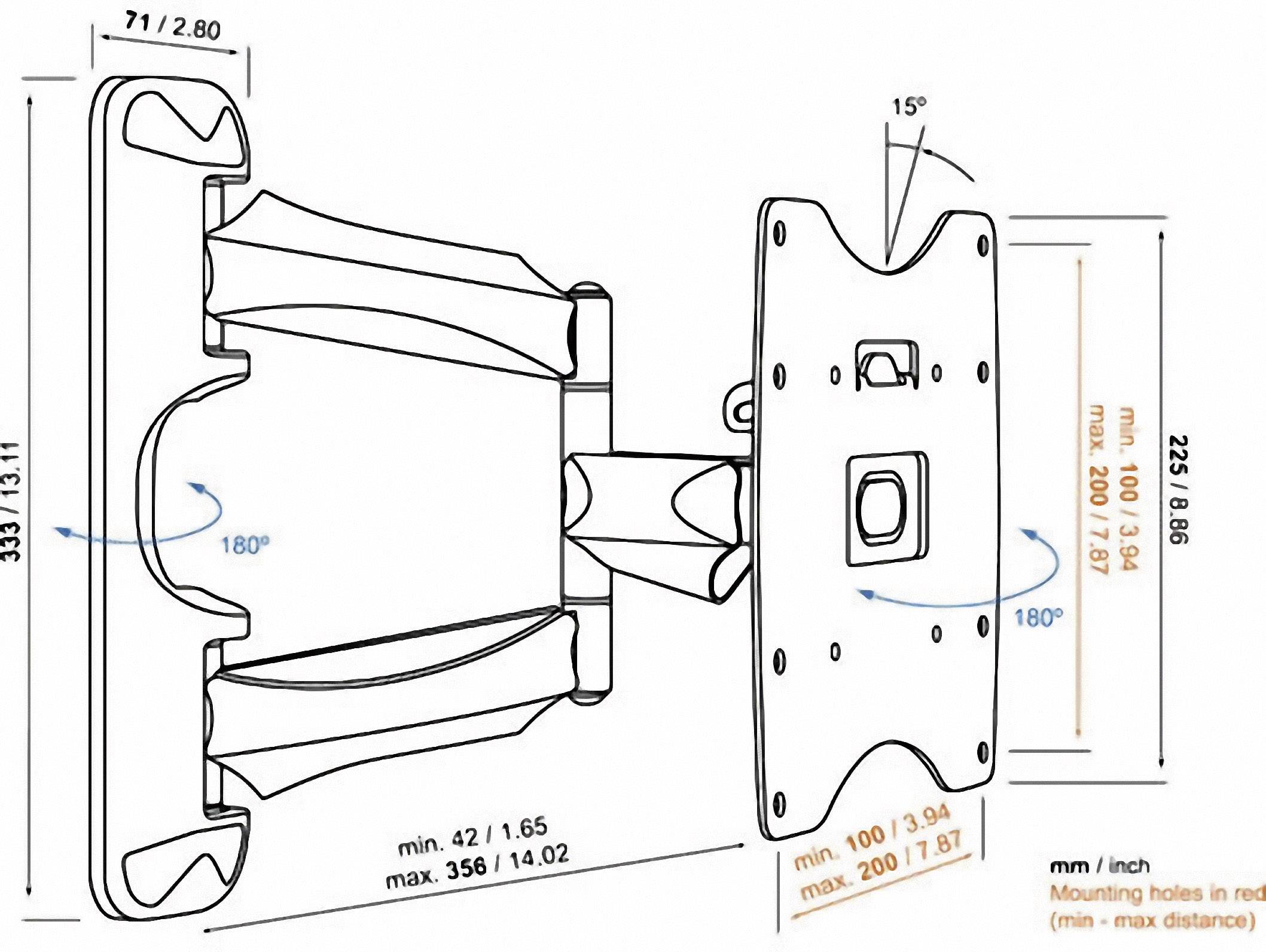 Vogel's Base 45 S TV-Wandhalterung Ausziehbar 48,3 cm (19") - 101,6 cm (40") Neigbar+Schwenkbar