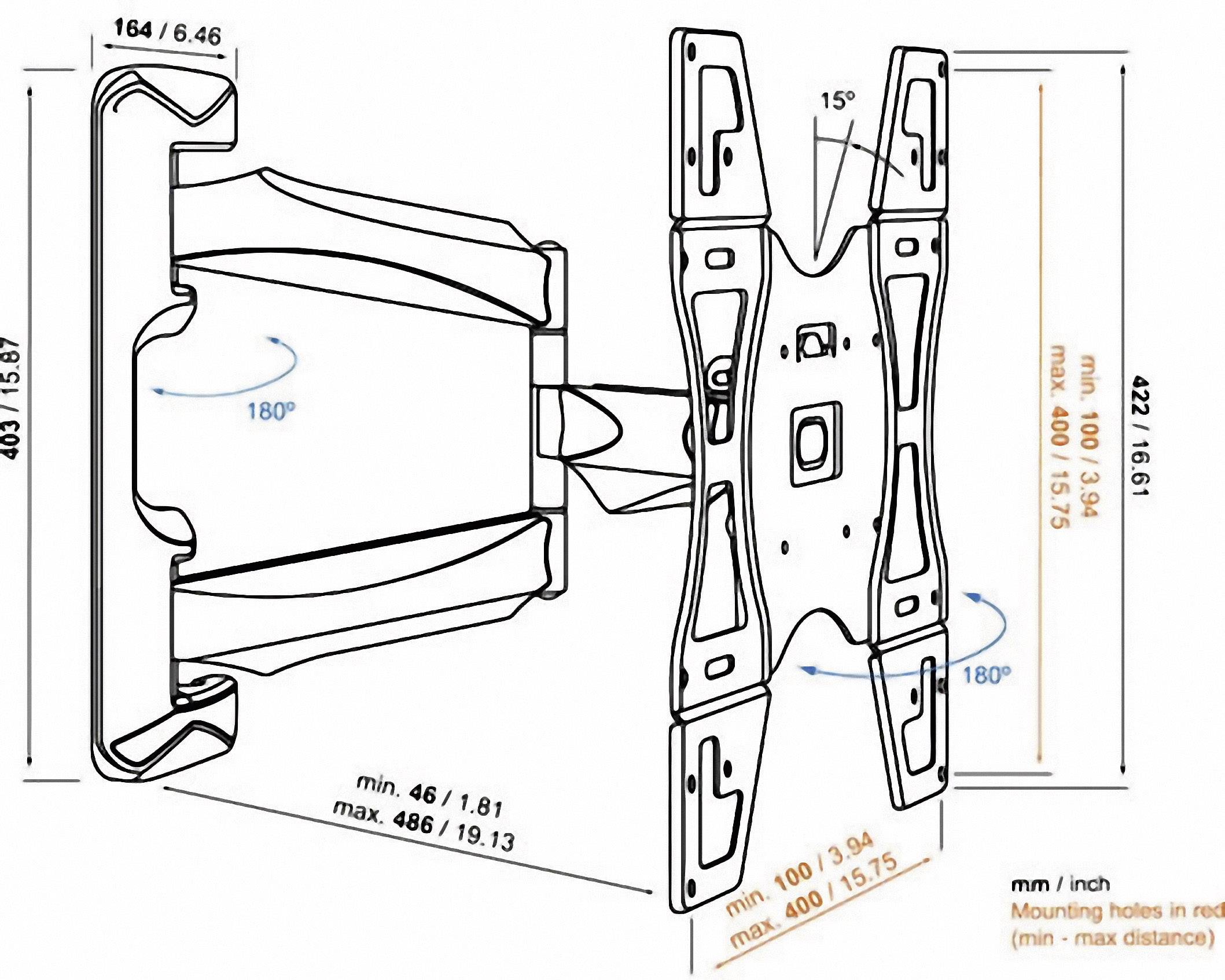 Vogel's Base 45 M TV-Wandhalterung Ausziehbar 81,3 cm (32") - 139,7 cm (55") Neigbar+Schwenkbar