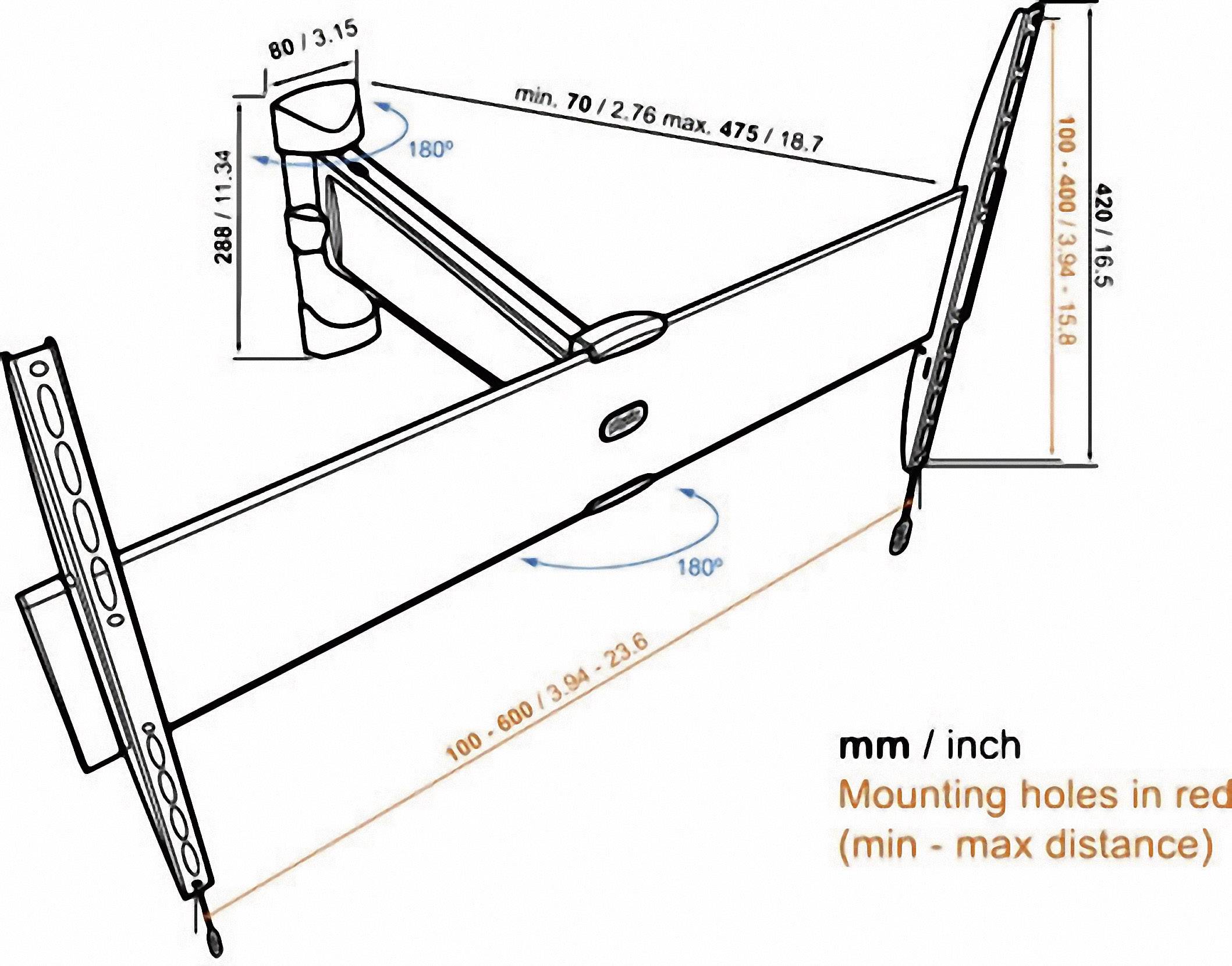 Vogel's Base 25 L TV-Wandhalterung Ausziehbar 101,6 cm (40") - 165,1 cm (65") Schwenkbar