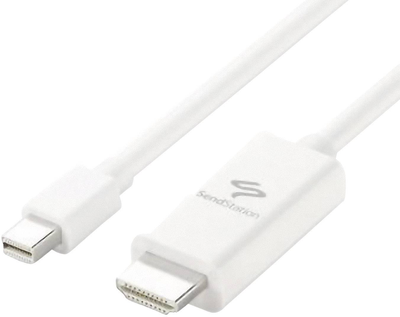 SendStation DisplayPort / HDMI Anschlusskabel 1.80m MDP-HDMI-C180W Weiß [1x Mini-DisplayPort Stecker - 1x HDMI-Stecker]
